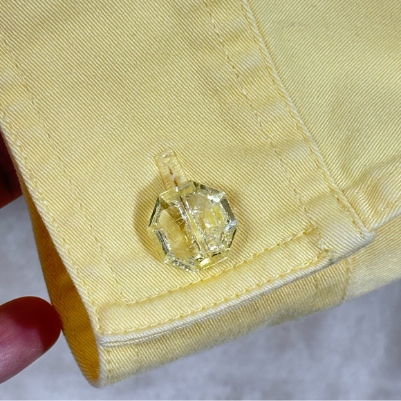 Giorgio Fiorlini Women’s Yellow Button Up Jacket Size L - Picture 5 of 6